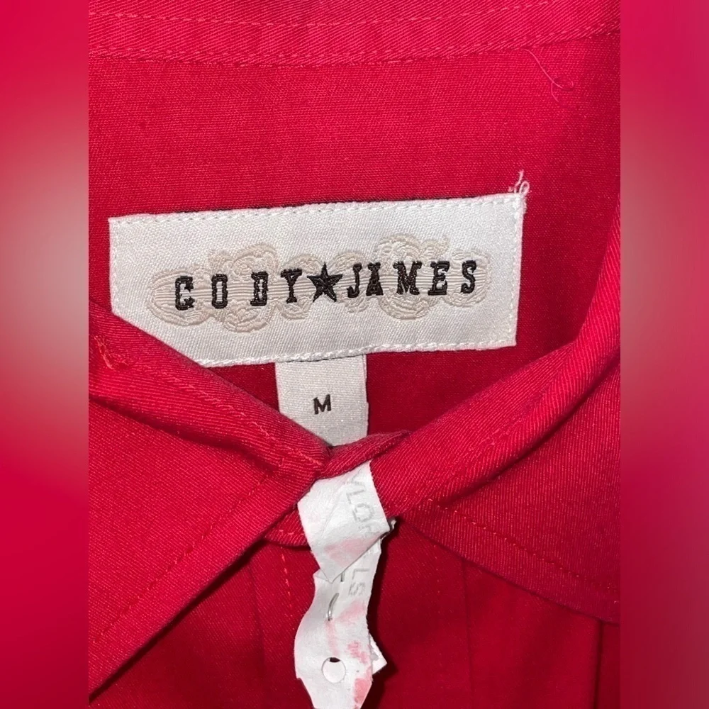 CODY JAMES CORE MEN'S SOLID MAROON TWILL LONG SLEEVE WESTERN SHIRT Medium - Picture 6 of 7